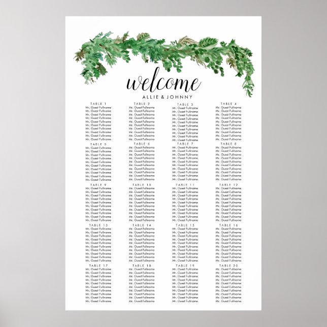 Panneau Mariage du tableau de bord du jardin vert  (Devant)