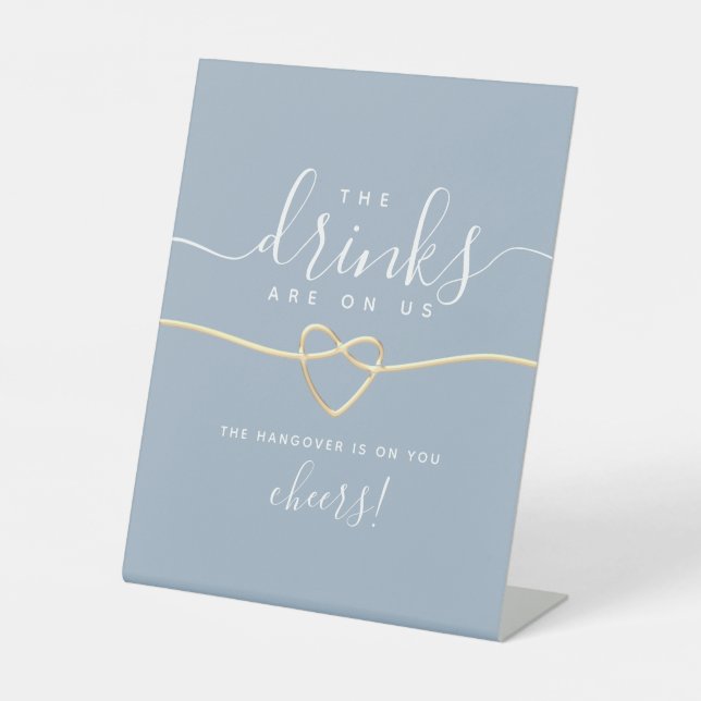 Panneau Mariage Dusty Blue Funny Open Bar (Recto)