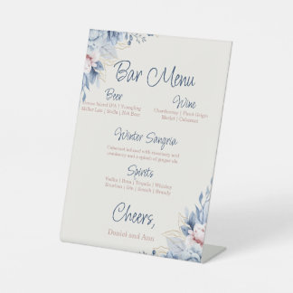 Panneau Mariage Floral Bleu