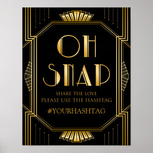 Panneau Mariage Hashtag   Gatsby Art Déco