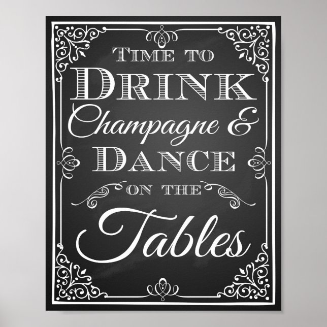Panneau mariage "Il est temps de boire du tableau  (Devant)