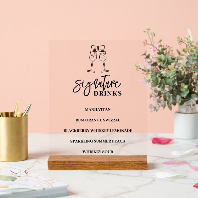 Panneau mariage Menu Connexion acrylique (Mariage)