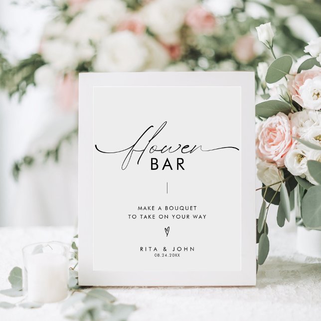 Panneau Mariage minimaliste moderne à barre de fle (Créateur téléchargé)