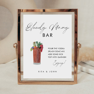 Panneau Mariage minimaliste moderne Bloody Mary Ba