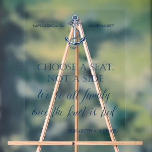 Panneau mariage nautique "Prenez un siège et non u