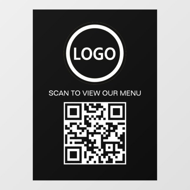 Panneau Menu Liste des prix du code QR de Black Sc (Feuille)