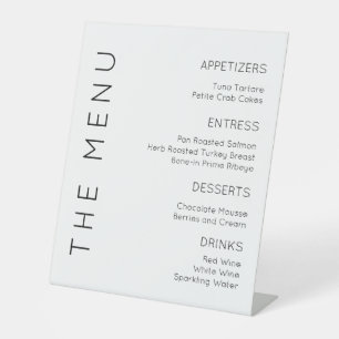 Panneau Menu moderne MariageMenu, Panneau Menu noi