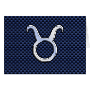 Panneau moderne Taurus Zodiac Bleu Fibre de carbon