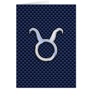 Panneau moderne Taurus Zodiac Bleu Fibre de carbon