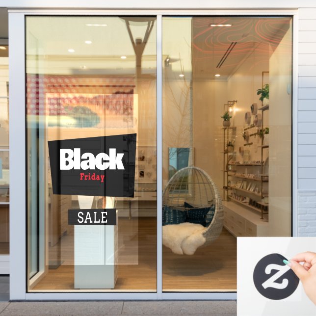 Panneau moderne tendance Black Friday Rouge & Blac (Vitrine du magasin)