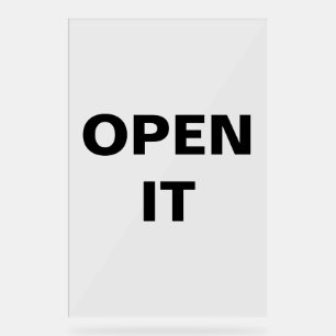 Panneau Ouvert Noir Minimaliste Typographie Modern