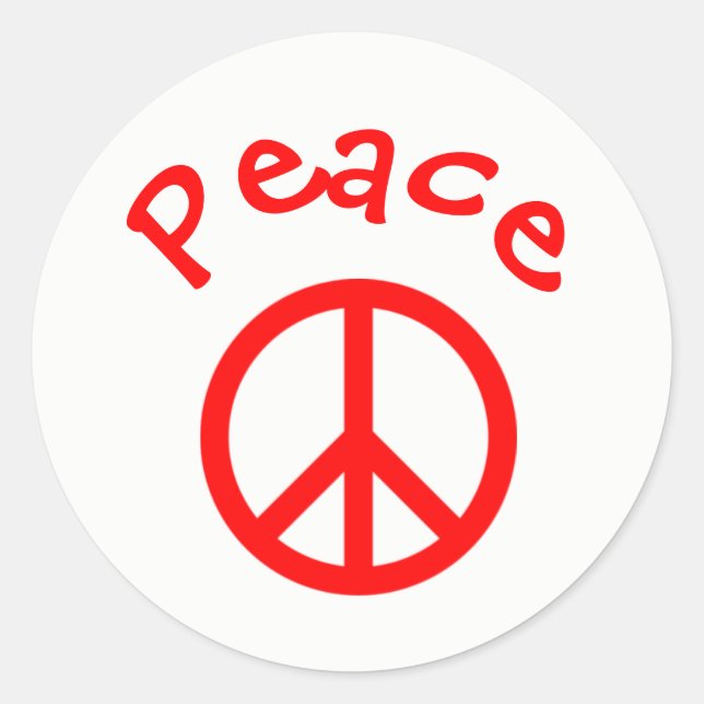 Panneau Paix, Amour, Joie Paix - Sticker Cercle (Devant)