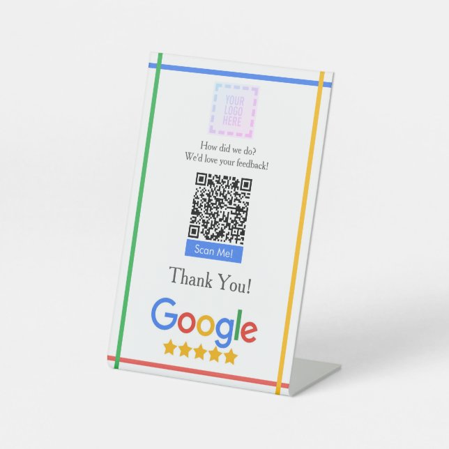 Panneau Pedestal de la carte Google Review (Recto)