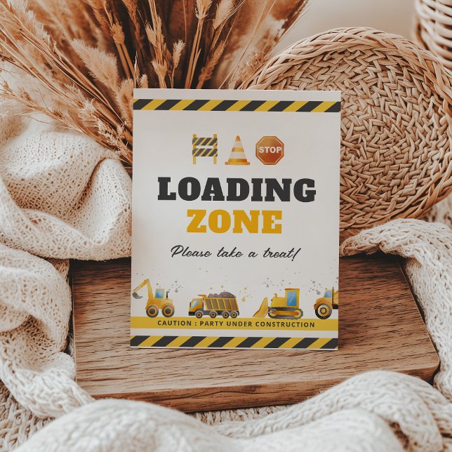 Panneau personnalisé d'anniversaire de constructio (Créateur téléchargé)