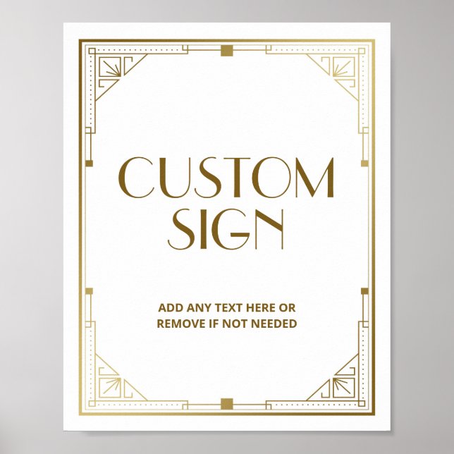 Panneau personnalisé Gatsby Roaring 20s Art Déco S (Devant)