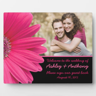 Panneau photo Mariage rose Gerbera Daisy Plaque
