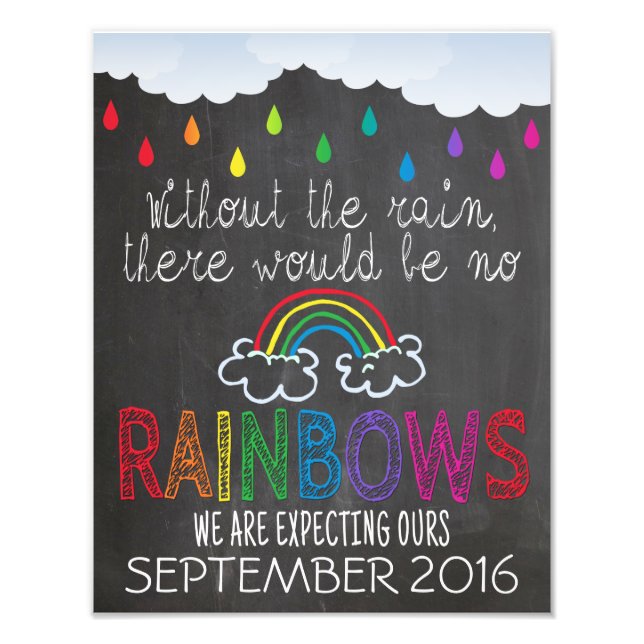 Panneau photo Rainbow Baby Faire-part, 11 x 14 (Devant)
