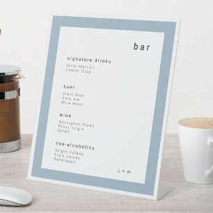 Panneau piédestal de bar de réception minimaliste