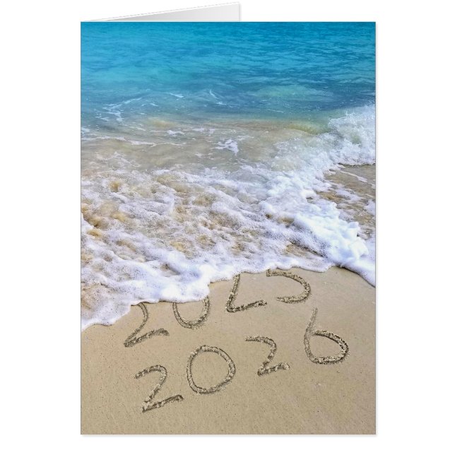 Panneau plage du Nouvel An 2025 avec Surf Océan (Devant)