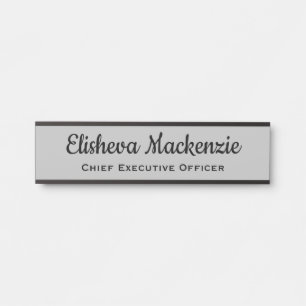 Panneau Plaque de nom de la porte de bureau - gris