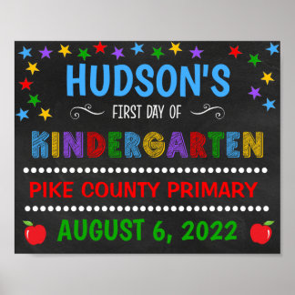 Panneau Premier Jour de Maternelle Tableau Clair