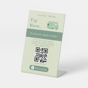 Panneau QR Code Élégant   Camion de Nourriture 