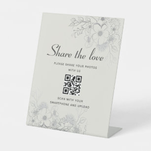 Panneau QR Code Mariage 'Partagez l'Amour'