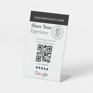 Panneau QR Code Partagez Votre Expérience Noir & B