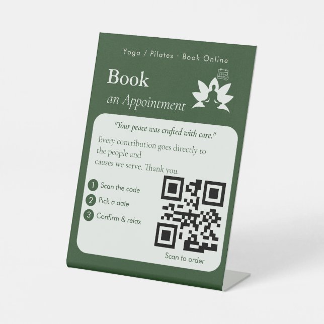 Panneau QR Code Réservation de Livre Moderne | Ren (Recto)