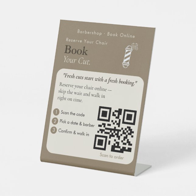 Panneau QR Code Réserver Maintenant Neutre | Rende (Recto)