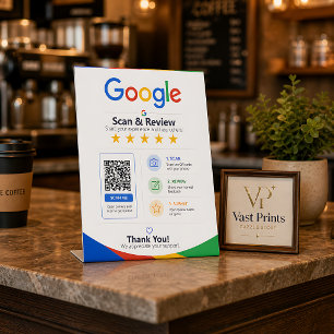 Panneau QR de révision Google pour les commentaire