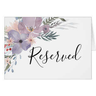 Panneau réservé fleurs violettes. Mariage botaniqu
