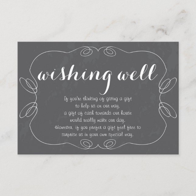 Panneau romantique Chalkboard Wing Cartes de puits (Devant)