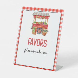 Panneau Rouge Farmer's Market Anniversaire Favoris