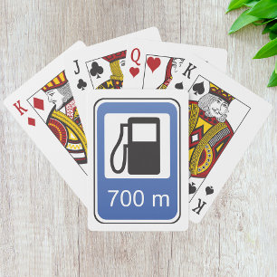 Panneau routier de station-service Cartes à jouer
