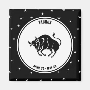 Panneau Taurus Zodiac, Aimant noir et blanc