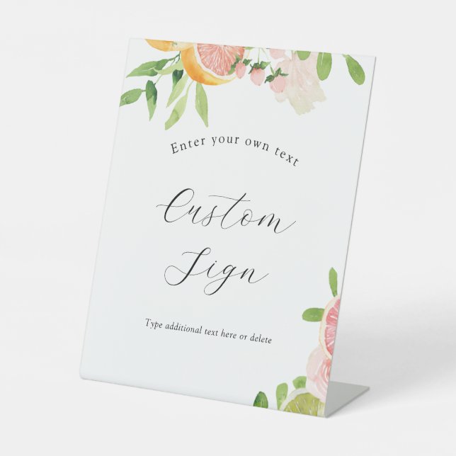 Panneau Texte personnalisé Citrus rose (Recto)