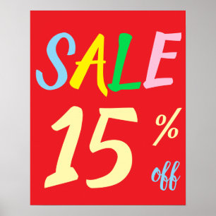 Panneau Vente importante, 15% Promo Poster