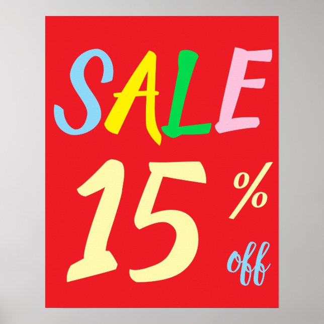 Panneau Vente importante, 15% Promo Poster (Devant)