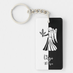 Panneau Virgo Zodiac, Porte - clé noir et blanc