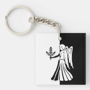 Panneau Virgo Zodiac, Porte - clé noir et blanc
