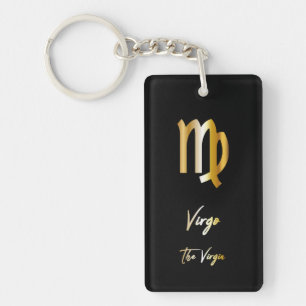 Panneau Virgo Zodiac, Porte - clé noir et or