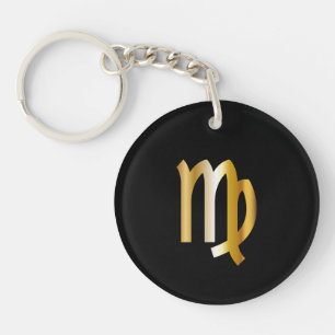 Panneau Virgo Zodiac, Porte - clé noir et or