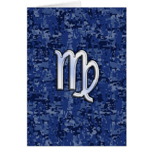 Panneau Virgo Zodiac sur Camouflage numérique bleu