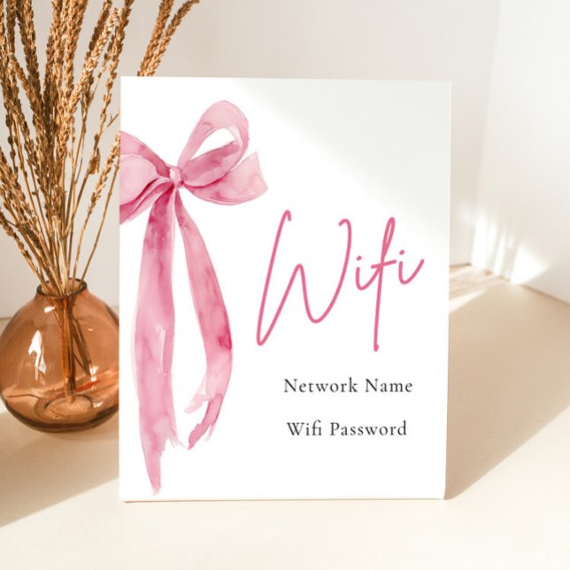 Panneau Wi-Fi Aquarelle moderne Clush Rose Bow (Créateur téléchargé)