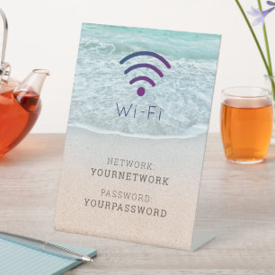 Panneau Wi-Fi Turquoise Blue Ocean Beach