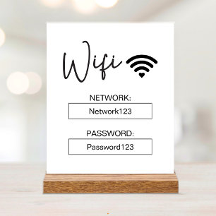 Panneau Wifi Mot de passe Wifi Panneau de table en