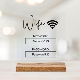 Panneau Wifi Mot de passe Wifi Panneau de Table en