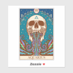 Panneau Zodiac Carte Aquarius Tarot Sticker