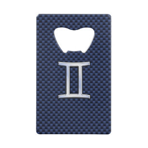 Panneau Zodiac Gemini Argent Bleu Fibre de carbone